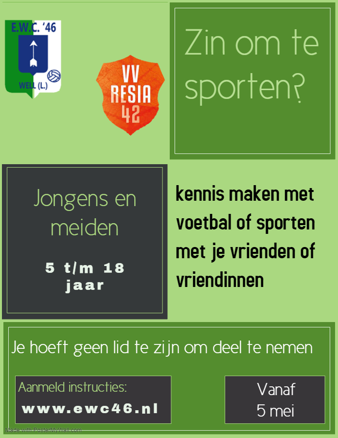 Poster sporten in coronatijd